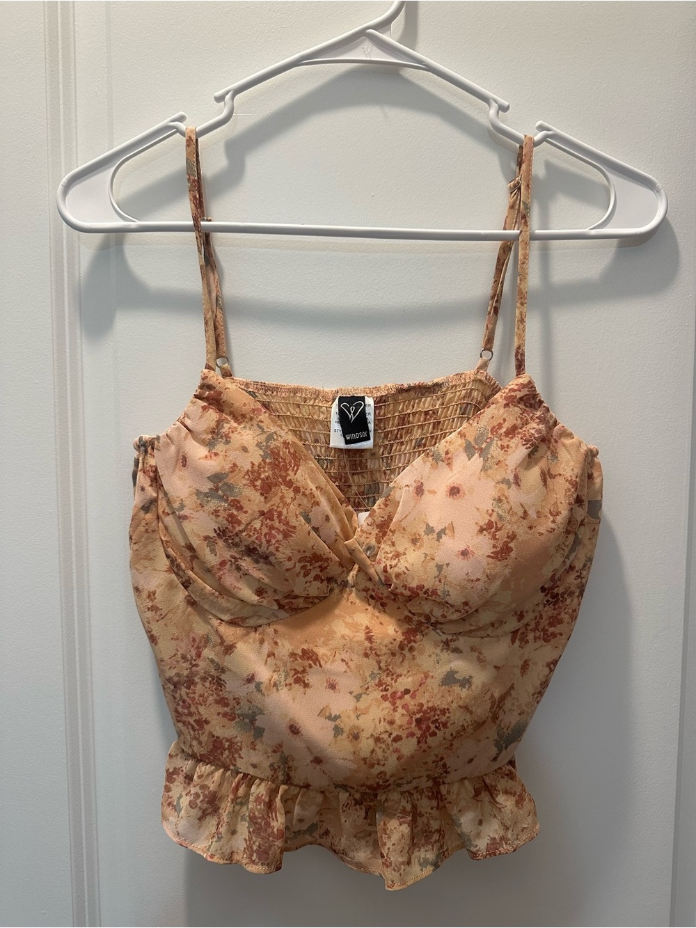 NWT Windsor Floral Retreat Chiffon Peplum Tank size Medium